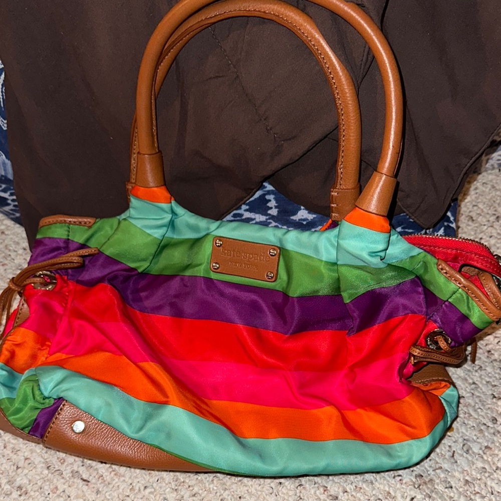 Kate Spade Red and Orange Tote with Leather Handles